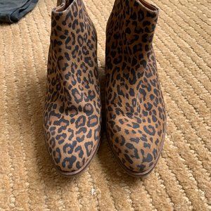Leopard print booties